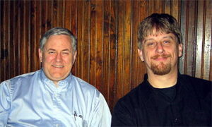 With composer James Paul Sain at the 12th Florida Electroacoustic Music Festival, 2003